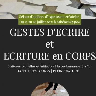 Un stage "gestes d'écrire et écriture en corps" avec Stéphanie et Manoëll du 125 au 16 juillet