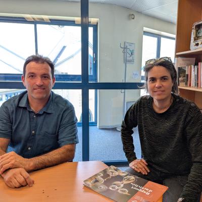 christophe mengelle et valérie pallut en studio