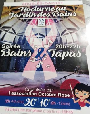 Soirée Bain - Tapas au Jardin des Bains avec Octobre Rose