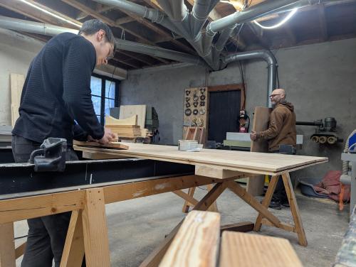 fils et pere au travail 