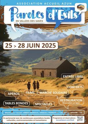 affiche, personnes marchant vers un refuge de montagne