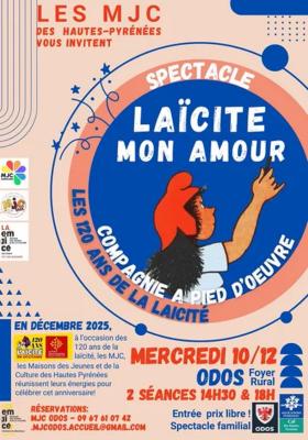 Laïcité mon Amour avec Laetitia Brecy ce 10 Décembre à Odos !