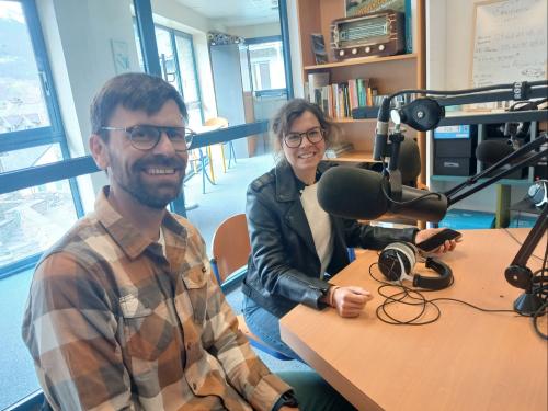 les deux fondateurs de Digitwist au studio de Fréquence Luz